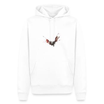 Horror Bat - Dark Flying Bat Sketch Art Shirt - Men’s Premium Organic Hoodie - white - Front - Nico (187cm)