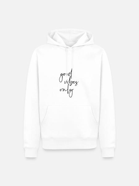 Good Vibes Only - Männer Premium Bio Hoodie - Weiß