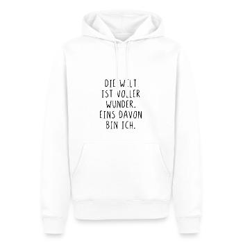 Die Welt ist voller Wunder eins davon bin ich - Männer Premium Bio Hoodie - Weiß - Vorne - Nico (187cm)