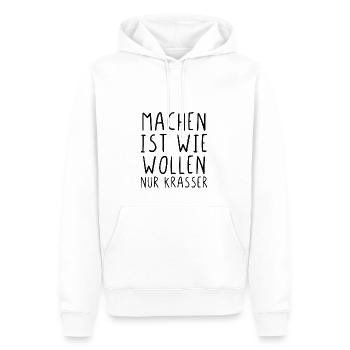 Machen ist wie wollen nur krasser - Männer Premium Bio Hoodie - Weiß - Vorne - Nico (187cm)