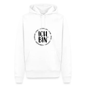 Ich bin Liebenswert Stark Glücklich - Männer Premium Bio Hoodie - Weiß - Vorne - Nico (187cm)