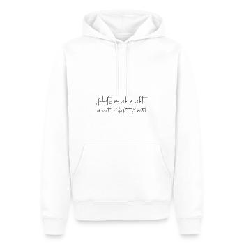 Hetz mich nicht ich warte auf die letzte Minute - Männer Premium Bio Hoodie - Weiß - Vorne - Nico (187cm)