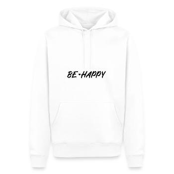 Sois heureux - Sweat à capuche Premium bio Homme - blanc - Devant - Nico (187cm)