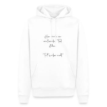 Hier könnte ein emotionaler Text stehen - Männer Premium Bio Hoodie - Weiß - Vorne - Nico (187cm)