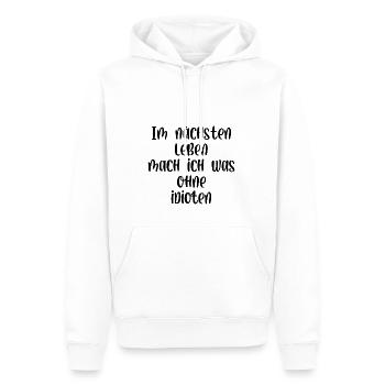 Im nächsten Leben mach ich was ohne Idioten - Männer Premium Bio Hoodie - Weiß - Vorne - Nico (187cm)