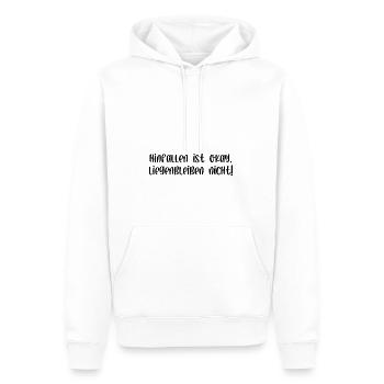 Hinfallen ist okay liegenbleiben nicht - Männer Premium Bio Hoodie - Weiß - Vorne - Nico (187cm)