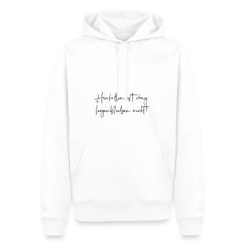 Hinfallen ist okay liegenbleiben nicht - Männer Premium Bio Hoodie - Weiß - Vorne - Nico (187cm)