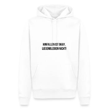 Hinfallen ist okay liegenbleiben nicht - Männer Premium Bio Hoodie - Weiß - Vorne - Nico (187cm)