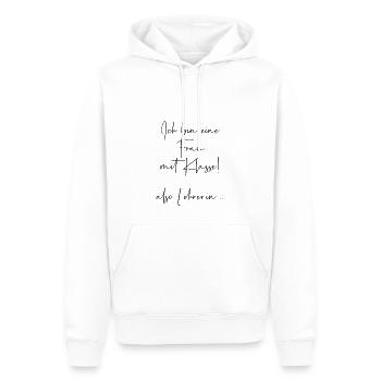 Ich bin eine Frau mit Klasse also Lehrerin - Männer Premium Bio Hoodie - Weiß - Vorne - Nico (187cm)
