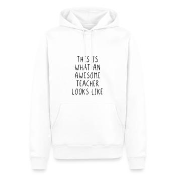 This is what an awesome teacher looks like - Men’s Premium Organic Hoodie - white - Front - Nico (187cm)