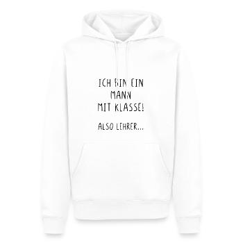 Ich bin ein Mann mit Klasse also Lehrer - Männer Premium Bio Hoodie - Weiß - Vorne - Nico (187cm)