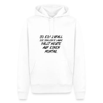 So ein Zufall die schlechte Laune fällt auf Montag - Männer Premium Bio Hoodie - Weiß - Vorne - Nico (187cm)