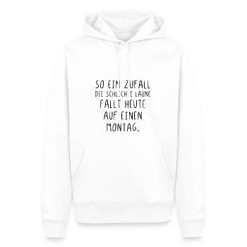 So ein Zufall die schlechte Laune fällt auf Montag - Männer Premium Bio Hoodie - Weiß - Vorne - Nico (187cm)