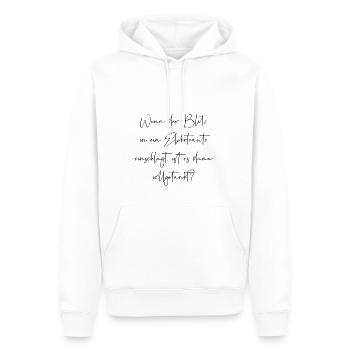 Wenn der Blitz in ein E Auto einschlägt getankt - Männer Premium Bio Hoodie - Weiß - Vorne - Nico (187cm)