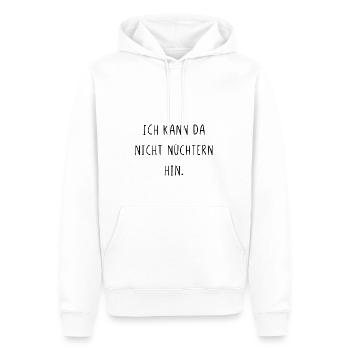 Ich kann da nicht nüchtern hin - Männer Premium Bio Hoodie - Weiß - Vorne - Nico (187cm)