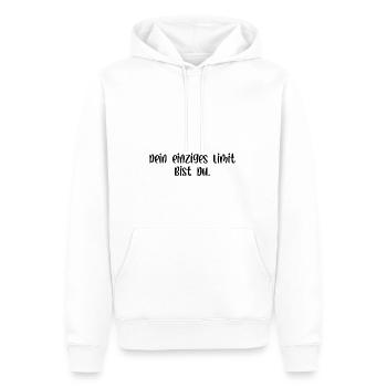 Dein einziges Limit bist du - Männer Premium Bio Hoodie - Weiß - Vorne - Nico (187cm)