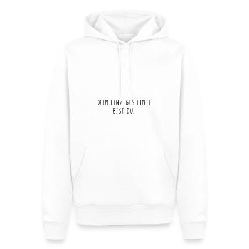 Dein einziges Limit bist du - Männer Premium Bio Hoodie - Weiß - Vorne - Nico (187cm)