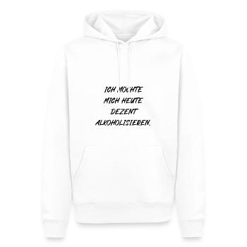 Ich möchte mich heute dezent alkoholisieren - Männer Premium Bio Hoodie - Weiß - Vorne - Nico (187cm)