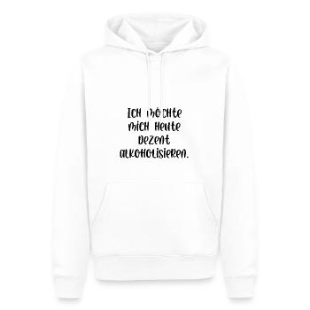 Ich möchte mich heute dezent alkoholisieren - Männer Premium Bio Hoodie - Weiß - Vorne - Nico (187cm)