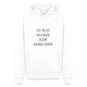 Ich möchte mich heute dezent alkoholisieren - Männer Premium Bio Hoodie - Weiß - Vorne - Nico (187cm)
