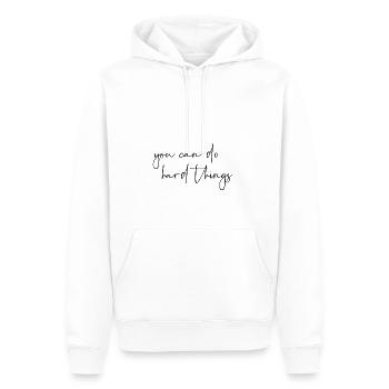 Vous pouvez faire des choses difficiles - Sweat à capuche Premium bio Homme - blanc - Devant - Nico (187cm)