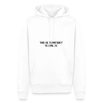 Sind Sie Teamfähig alleine ja - Männer Premium Bio Hoodie - Weiß - Vorne - Nico (187cm)