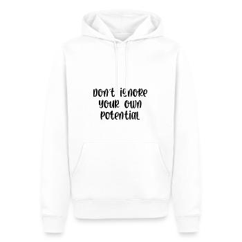 N’ignorez pas votre propre potentiel - Sweat à capuche Premium bio Homme - blanc - Devant - Nico (187cm)