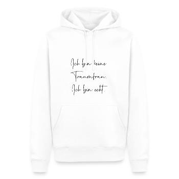 Ich bin keine Traumfrau ich bin echt - Männer Premium Bio Hoodie - Weiß - Vorne - Nico (187cm)