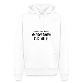 Meine Forderung Mindesthirn für alle - Männer Premium Bio Hoodie - Weiß - Vorne - Nico (187cm)