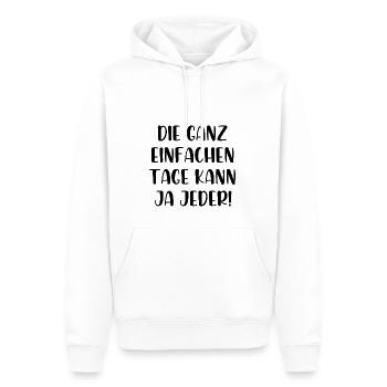 Die ganz einfachen Tage kann ja jeder - Männer Premium Bio Hoodie - Weiß - Vorne - Nico (187cm)