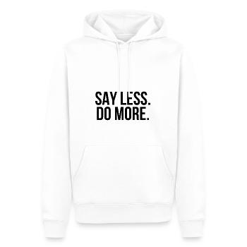 Say less do more - Männer Premium Bio Hoodie - Weiß - Vorne - Nico (187cm)