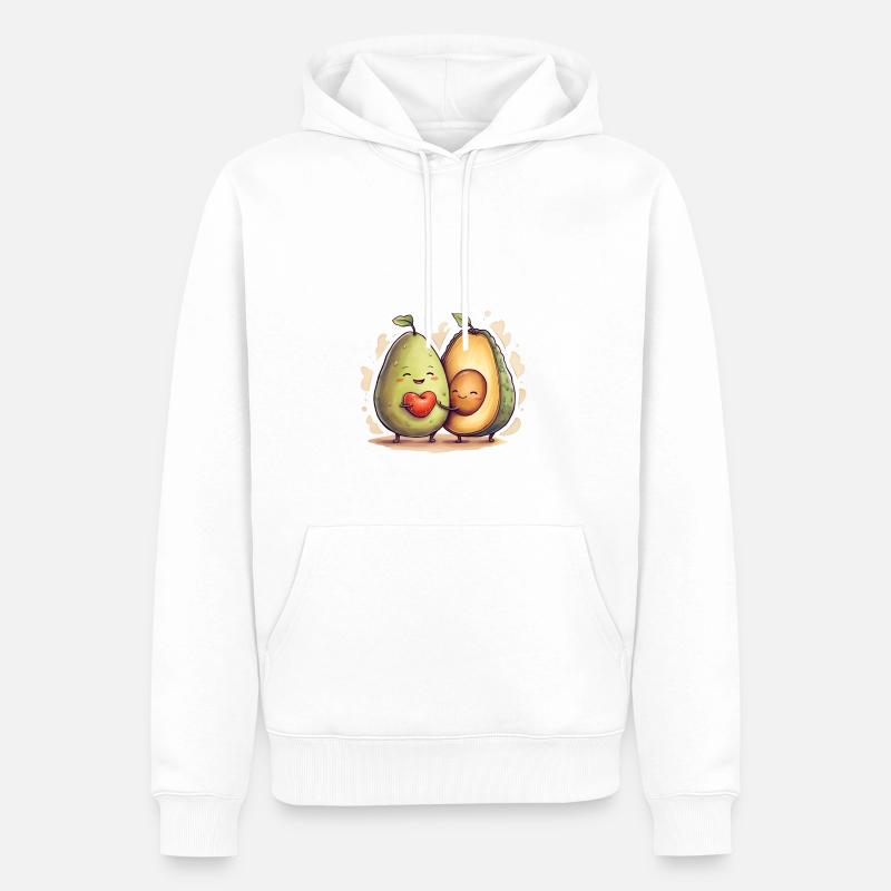 Amour de l’avocat - Sweat à capuche Premium bio Homme - blanc