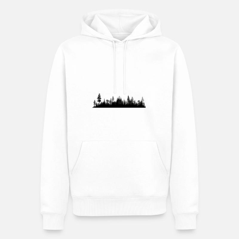 Silhouette de la forêt - Sweat à capuche Premium bio Homme - blanc