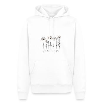 Développer des pensées positives - Sweat à capuche Premium bio Homme - blanc - Devant - Nico (187cm)