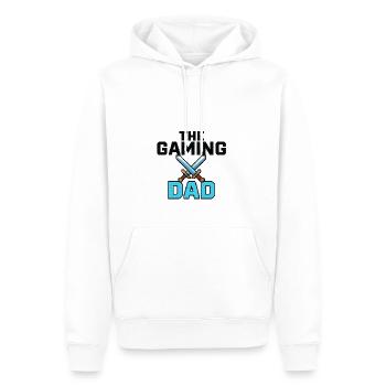 The Gaming Dad - Pixel Art Gamer Papa - Männer Premium Bio Hoodie - Weiß - Vorne - Nico (187cm)