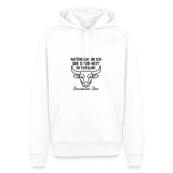 Stier Sternzeichen Humor Sturheit Person - Männer Premium Bio Hoodie - Weiß - Vorne - Nico (187cm)