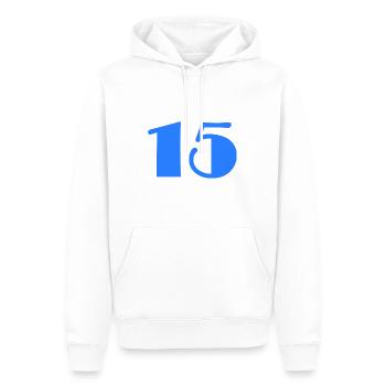 15. 15 JAHRE. 15-jähriges Jubiläum. GEBURTSTAG 15 JAHRE. - Männer Premium Bio Hoodie - Weiß - Vorne - Nico (187cm)