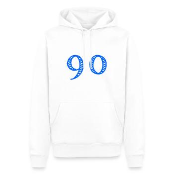90 JAHRE. 90-jähriges JUBILÄUM. JUBILÄUM 90 JAHRE. 90 - Männer Premium Bio Hoodie - Weiß - Vorne - Nico (187cm)