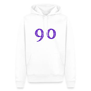 90 JAHRE. 90-JÄHRIGES JUBILÄUM. GEBURTSTAG 90 JAHRE. JAHR - Männer Premium Bio Hoodie - Weiß - Vorne - Nico (187cm)
