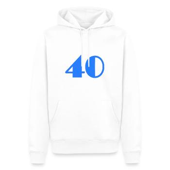 40 YEARS. 40th ANNIVERSARY. BIRTHDAY 40 YEARS. 40 - Men’s Premium Organic Hoodie - white - Front - Nico (187cm)