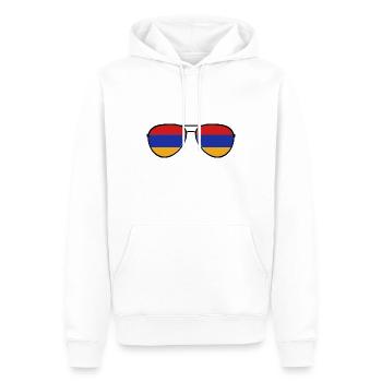 Armenia Armenien Sonnenbrille Armenian Flagge Flag - Männer Premium Bio Hoodie - Weiß - Vorne - Nico (187cm)