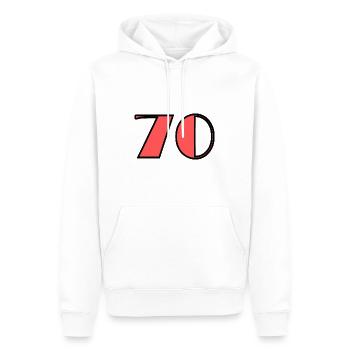 70. 70 YEARS. 70TH ANNIVERSARY. BIRTHDAY 70 YEARS. - Men’s Premium Organic Hoodie - white - Front - Nico (187cm)