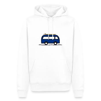 VAN. SURFEN. LEBEN SIE DEN URLAUB. FERIEN. - Männer Premium Bio Hoodie - Weiß - Vorne - Nico (187cm)