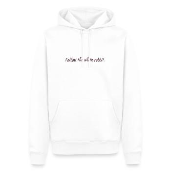 Follow the white rabbit Programming Geschenk - Männer Premium Bio Hoodie - Weiß - Vorne - Nico (187cm)