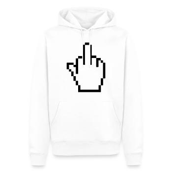 Middle finger - Men’s Premium Organic Hoodie - white - Front - Nico (187cm)