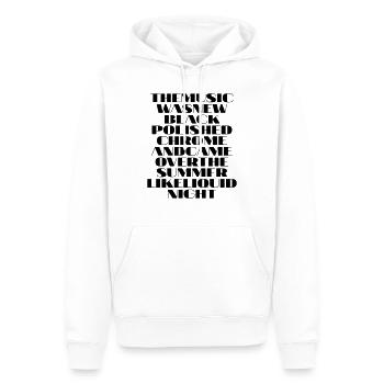 The Music was new polished chrome - Männer Premium Bio Hoodie - Weiß - Vorne - Nico (187cm)