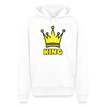 king - Sweat à capuche Premium bio Homme - blanc - Devant - Nico (187cm)