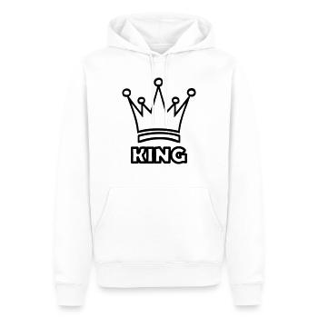king - Männer Premium Bio Hoodie - Weiß - Vorne - Nico (187cm)
