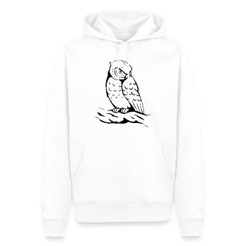 Eule - Männer Premium Bio Hoodie - Weiß - Vorne - Nico (187cm)