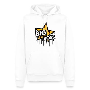 big_boss_star - Männer Premium Bio Hoodie - Weiß - Vorne - Nico (187cm)